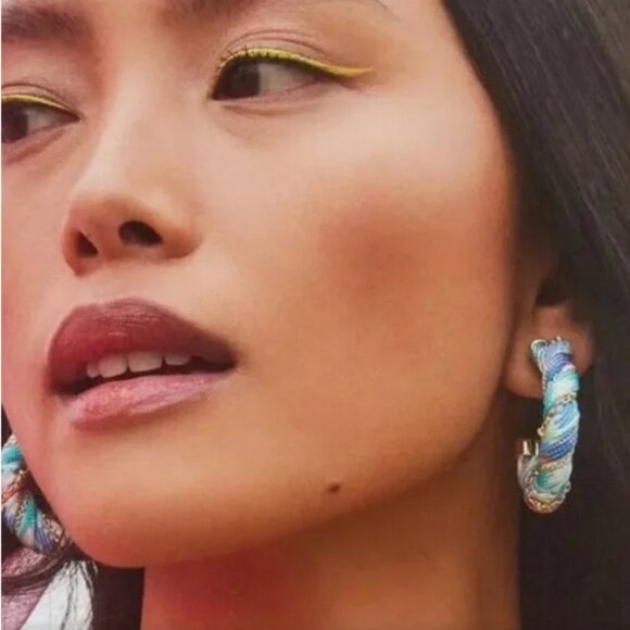 Kendra Scott Masie Periwinkle Corded Hoop Earrings NWT - Picture 5 of 5